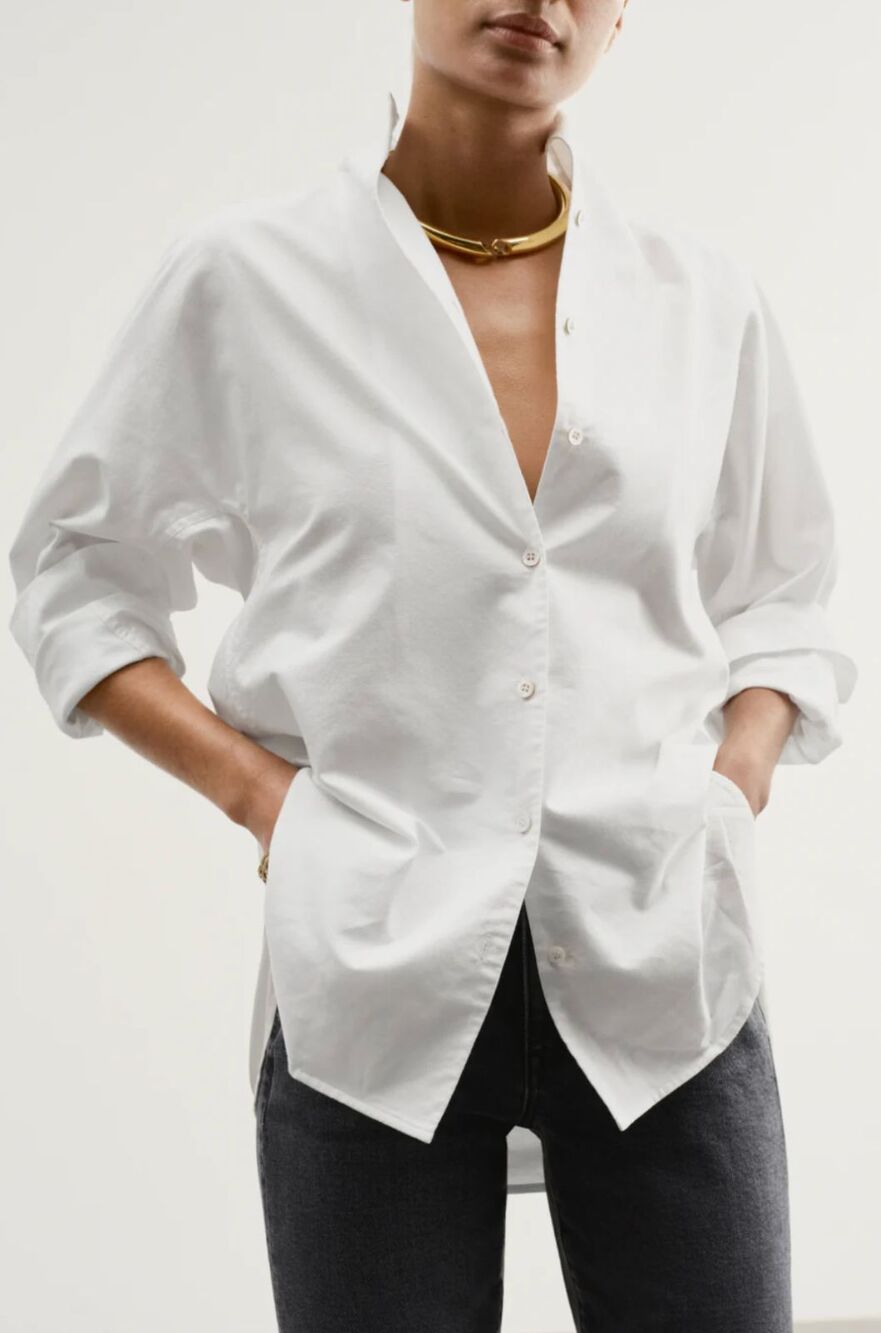 AYR The Tate Button Down Shirt Women’s Size Medium Oxford White - Picture 4 of 5